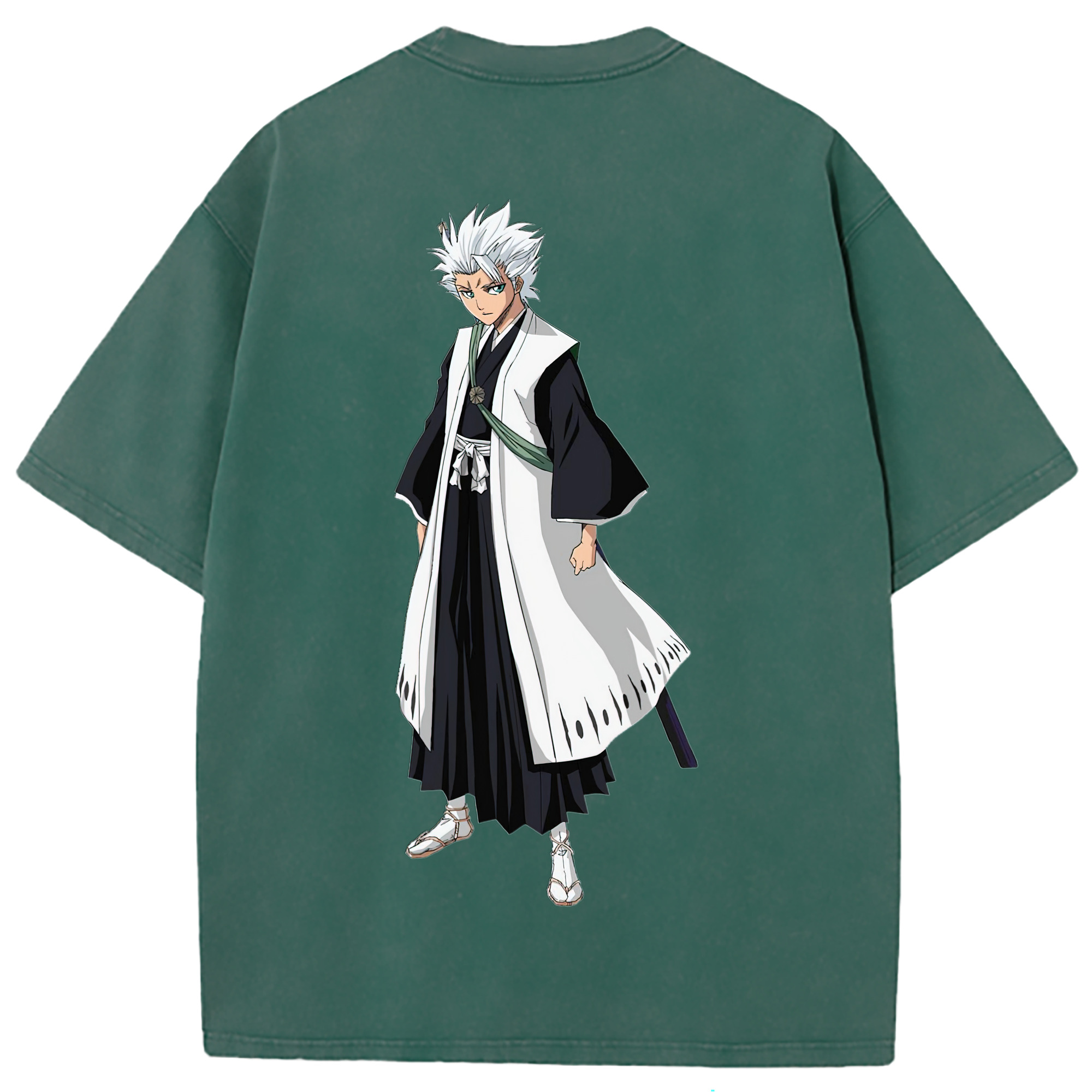 （画像用） ブリーチ 日番谷冬獅郎（ひつがや とうしろう） BLEACH Hitsugaya Toushirou 綿100% ヴィンテージ風 半袖Tシャツ（背面プリント）